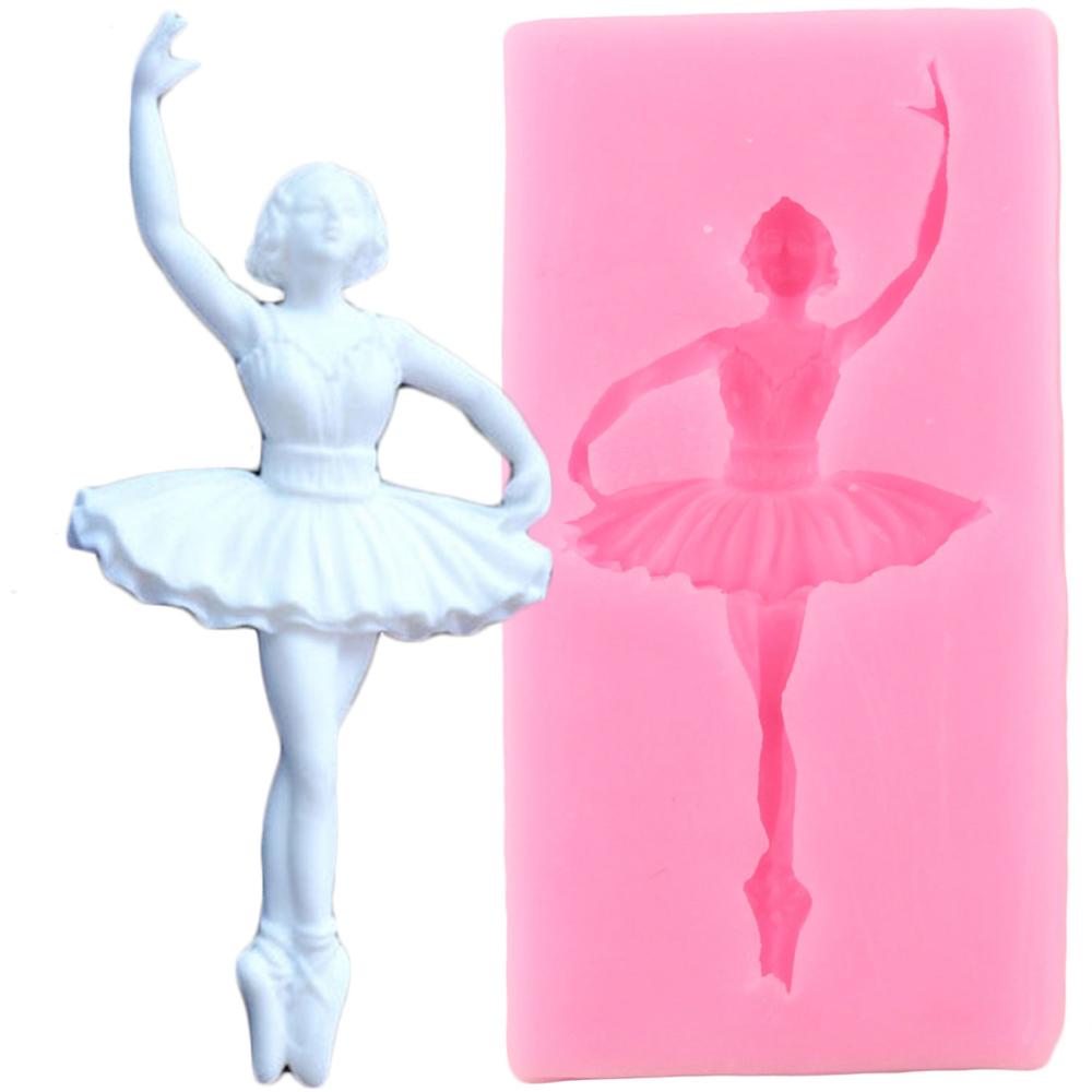 Ballet bailarina molde de silicona DIY chica utensilios para decoración de tortas con fondant arcilla polimérica caramelo Chocolate gumpasta moldes