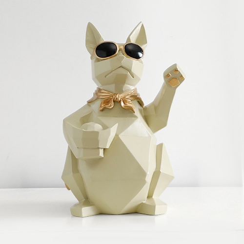 Figuritas de resina para perros y gatos, artesanía moderna, animales en miniatura, bonitos adornos para el hogar, decoración de oficina, cuenco de almacenamiento tallado coleccionable