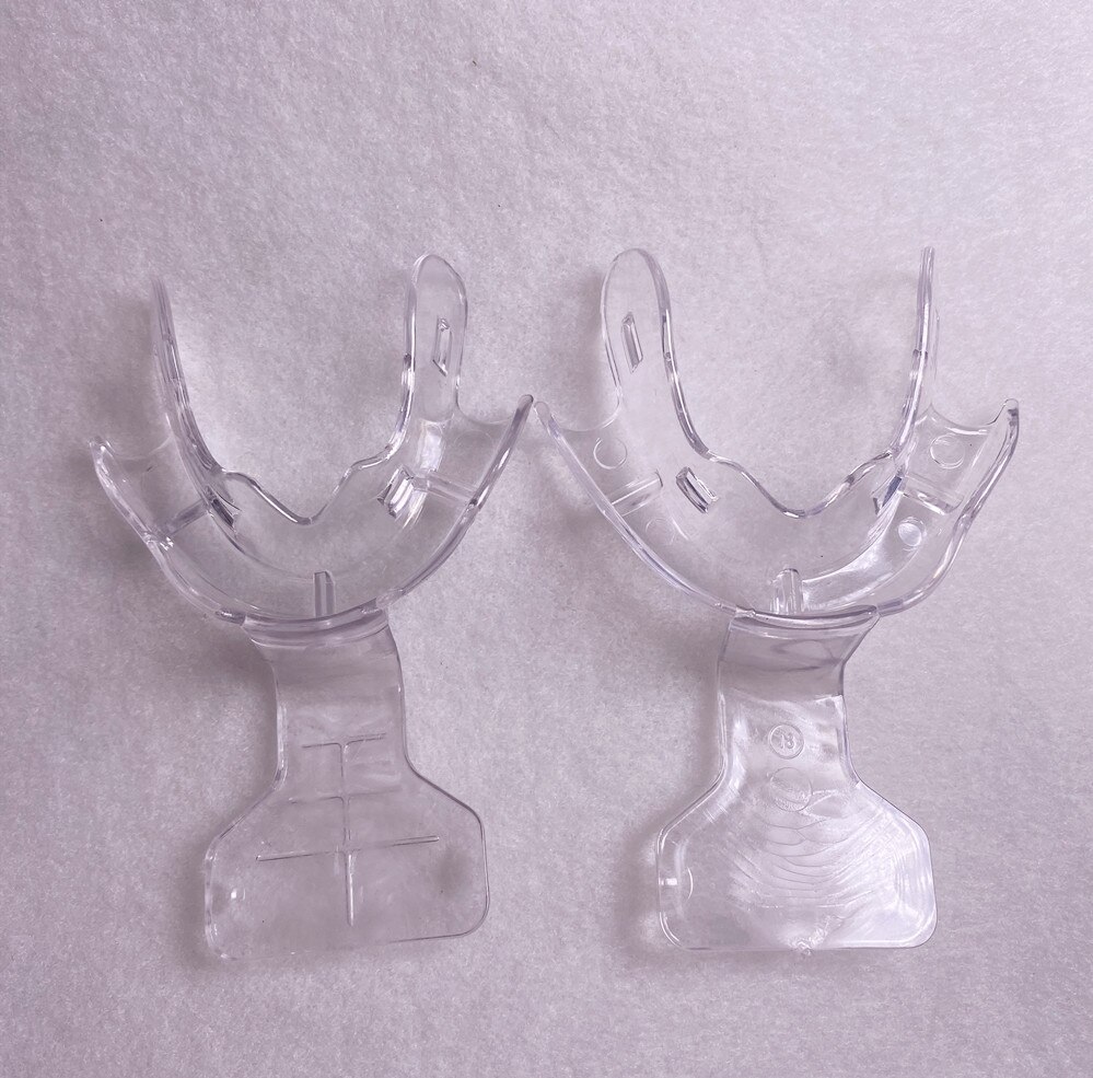 2Pis/Lot Dental Frame Cut Back Impression Trays Mandibular Denture Edentulous FCB Clear Ivolcar Style