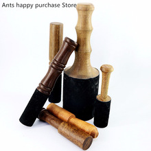 Tibetano tazón de palo martillo con mango de madera meditación budista tibetana canto accesorio 8-25cm