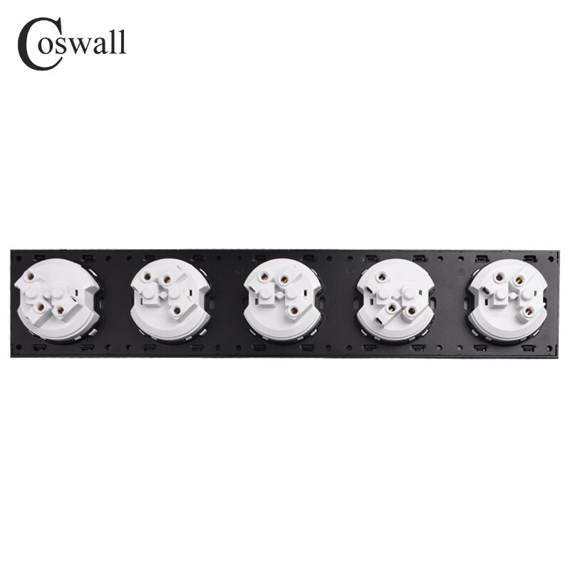 Coswall grå krystal hærdet glas panel 5 gang eu standard vægstik jordet med børnesikring  r11 serie grå