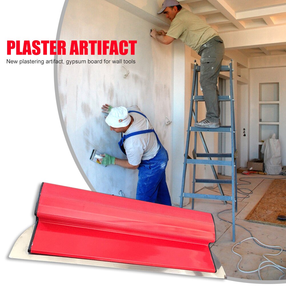 Espátula de plástico de acero inoxidable para acabado de paneles de yeso, espátula alisadora, portátil, Flexible, para herramientas de enyesado de pared