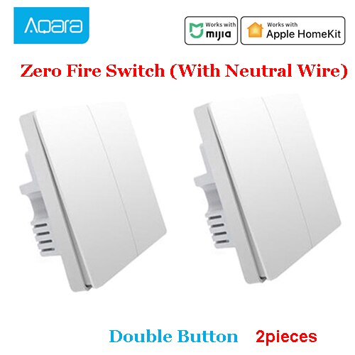 Originale Xiaomi Norma Mijia casa Intelligente di Controllo Della Luce Singolo filo di Fuoco ZigBee Chiave Senza Fili Interruttore A Parete Via Norma Mijia Apple Homeki APP: 2X With Neutral 2Key