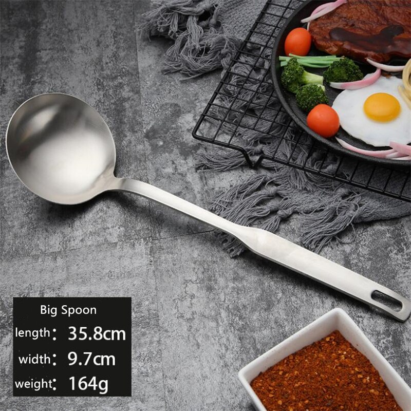 Kitchen Utensils Long Handle Cooking Tool Kitchen Stainless Steel Gadget Soup Ladle /Colander Spoon/ Shovel /Spatula Turner