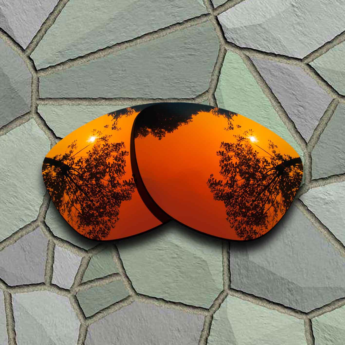 Röd orange solglasögon polariserade ersättningslinser för oakley frogskins: Default Title