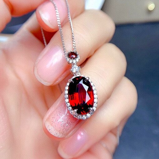 Vintage 4ct vermelho garnet pingente real 925 prata esterlina casamento pingentes colar para festa de noiva feminino gargantilha jóias presente