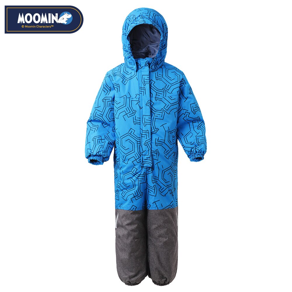Moomin Jongens Winter Romper Enkele Breasted Jongens Winter Kleding Hooded Blue Geometrische Baby Jongens Winter Warm Snowsuit