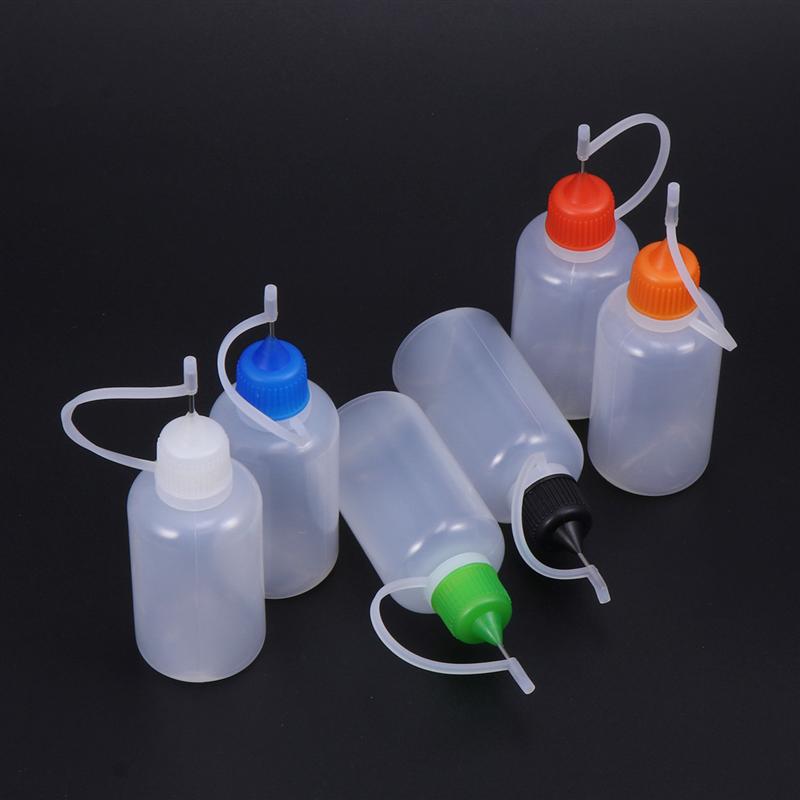 24 uds, 30ml, aplicador de agujas, botellas de punta con 5 uds, embudo, botellas de pegamento con aguja de acero, DIY, botella para engrasar, para manualidades DIY