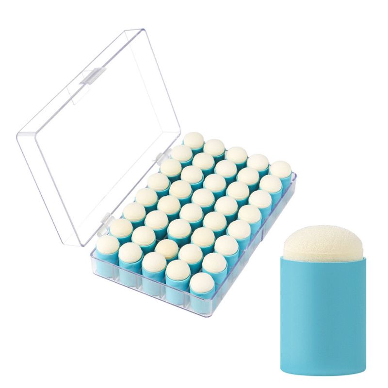 Esponjas para dedos con estuche de almacenamiento, paquete de 40 esponjas para dibujar, pintar, estampar, hacer tarjetas