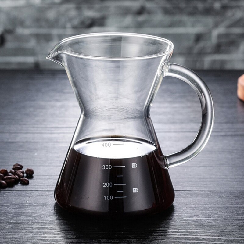 400Ml Giet Over Koffiezetapparaat Drip Dikker Glas Container Hand Percolators Rvs Koffie Filter Thuis Drinkwares