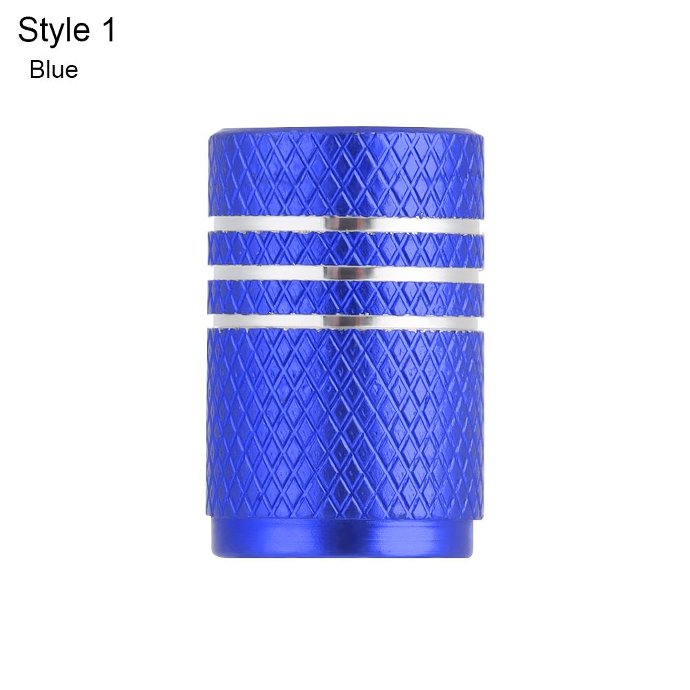 5PCS Bike Valve Caps Aluminum Alloy Schrader Valve Caps Motorcycles Trucks Cars Bikes Tire Valve Stem Covers Bicycle Accessories: Blue-Style 1