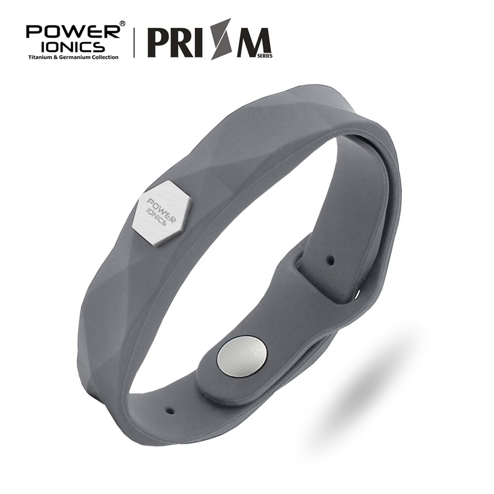 Power Ionics Prism Waterproof Men Women Ions Germanium Sports Health Bracelet Wristband Hard Box: Gray