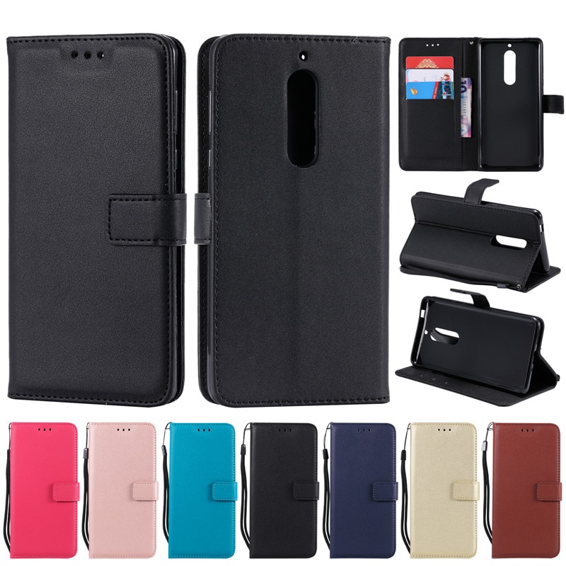 Funda para teléfono móvil Nokia 5, carcasa para Nokia 5 TA-1053 TA-1044, 3, 5, 6, 8, 9 TA-1032, Cuero clásico, billetera