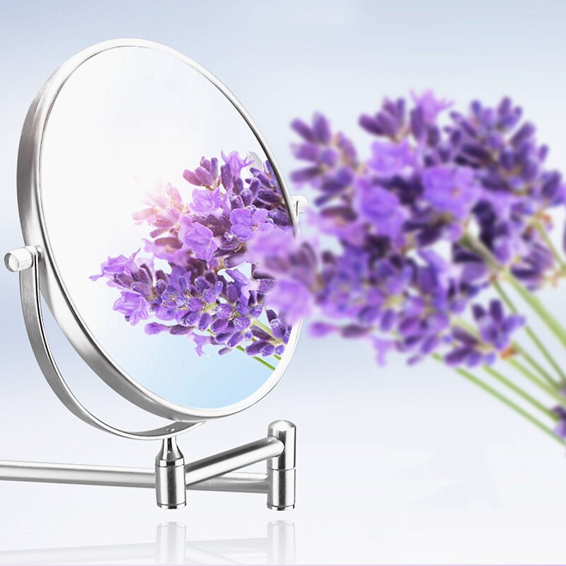 Espejo de pared extensible de doble cara para baño, espejo de pared de 8 pulgadas con aumento de 3X, luz Mural, tocador, maquillaje, baño, cosméticos, espejos inteligentes