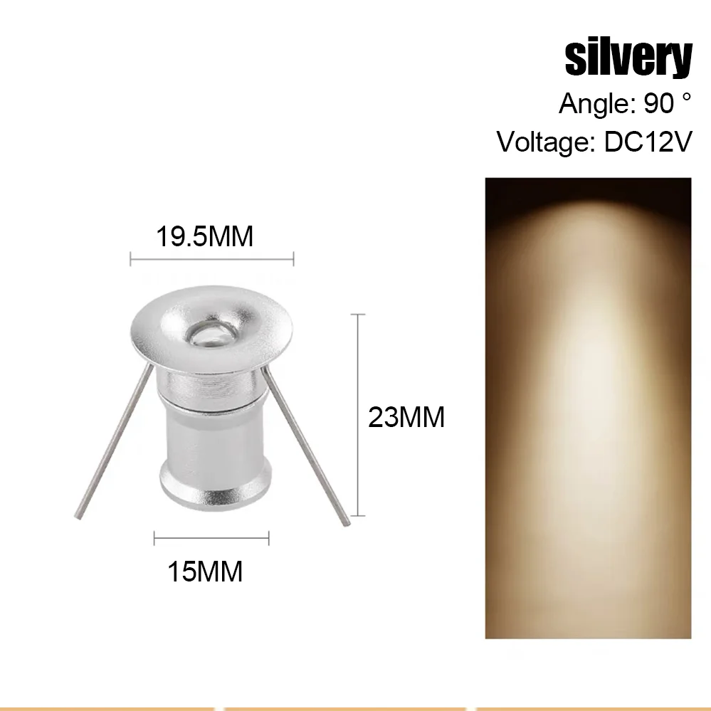 1w mini-spotlights 12v downlights led-spotlys kjøkkenskapspotlights innfelt taklampe innendørsbelysning hull 15-18mm: Rosa / 4w