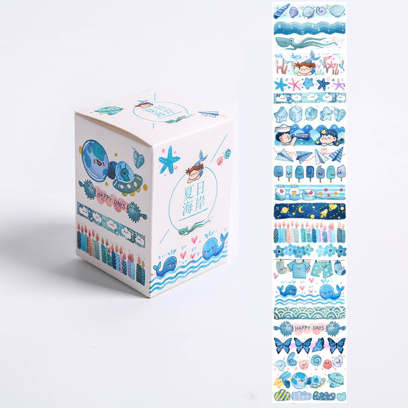 3 mètres 6.5cm de large Kawaii dessin animé animaux Washi papier ruban décoratif: Summer coast