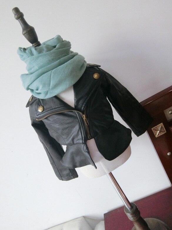 Girls Pu Zipper Jackets Cool Jacket for Girl 12M - 6 Years Baby Boys Kids Leather Coat Windbreaker Clothing Children's Outerwear: 2 / 4T