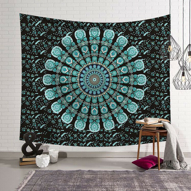 Heimtextilien Schleif Tapisserie 95x73cm Indische Mandala Wandbehang Tisch Tuch Tür Vorhang Handgemachte Wohnheim Dekor Kunst wandteppich