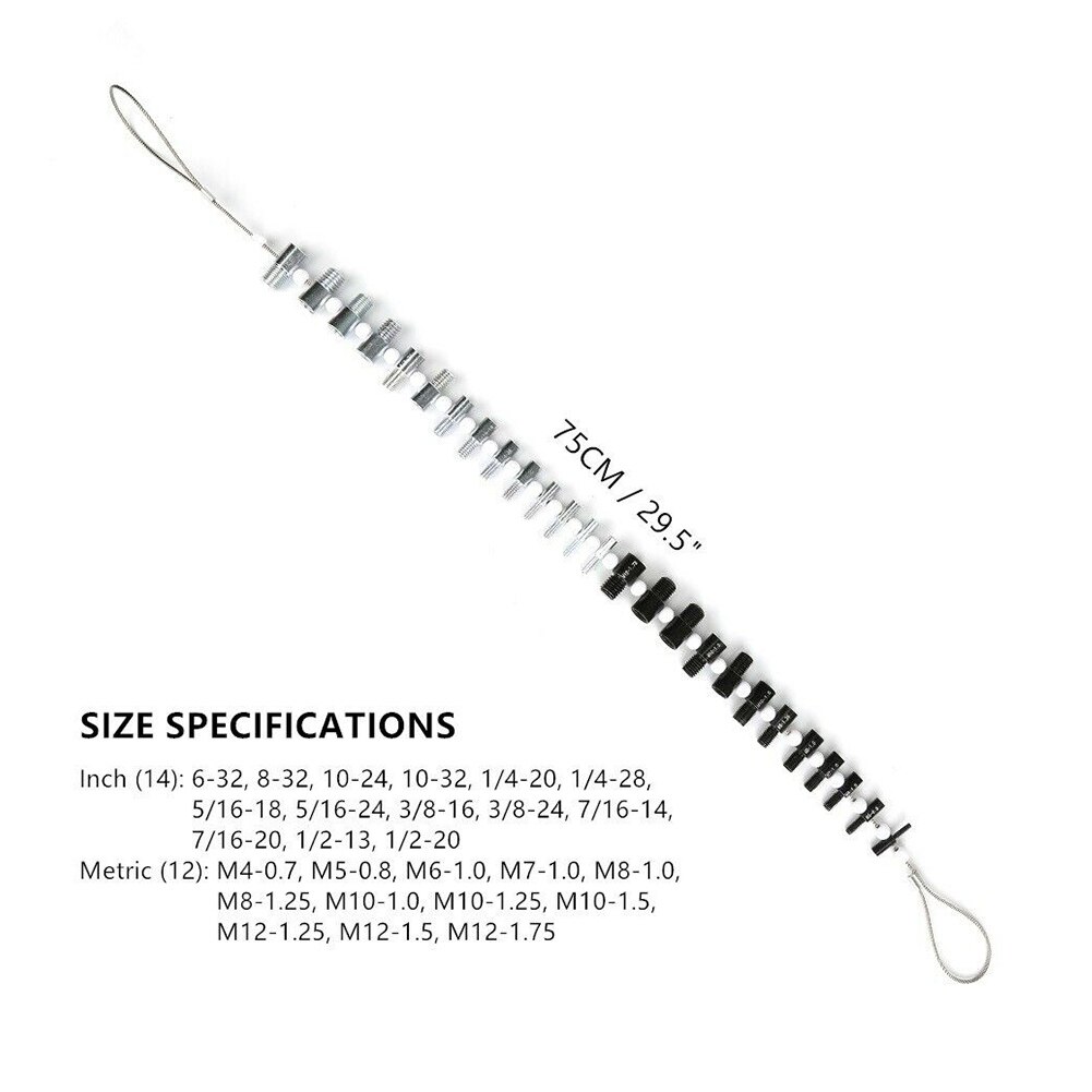 Accurate Screw Durable 26 Specifications Metal Nut Bolt Identifier Tester Measuring Thread Checker Inch Metric Inspection Tool