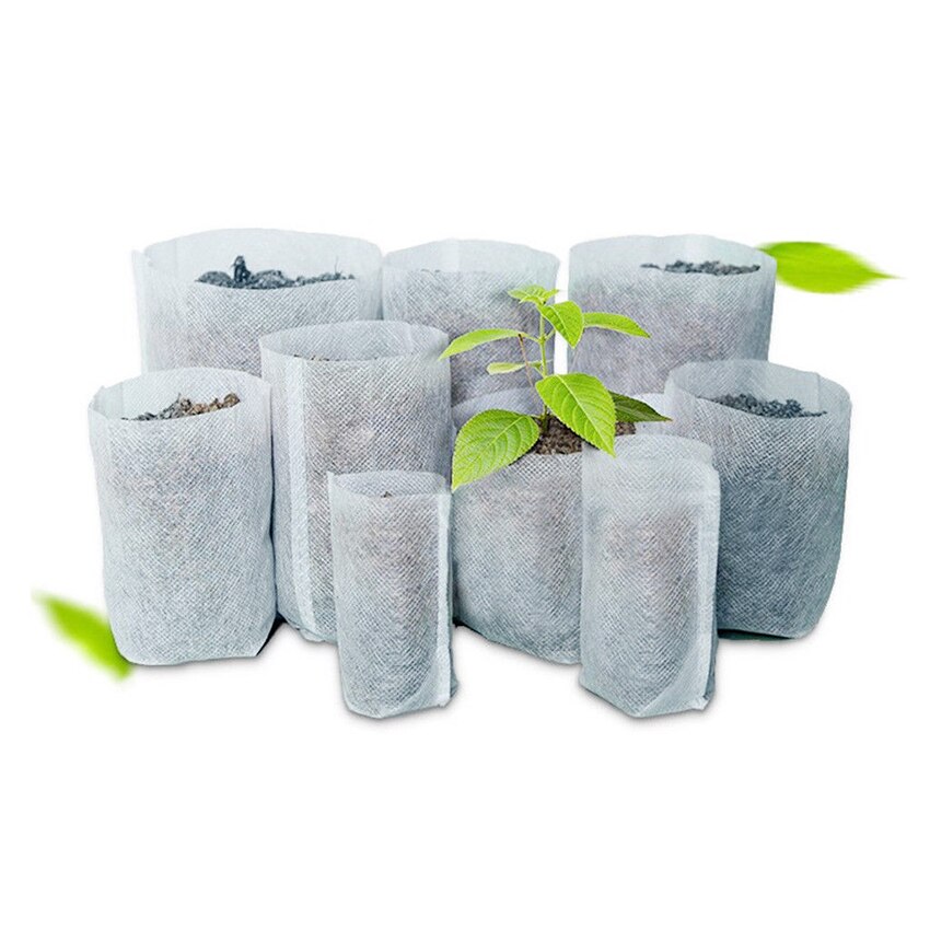 100 Stuks Kwekerij Potten Zaailing Verhogen Zakken Stoffen Tuin Planten Non-woven Kwekerij Zakken Tuin 7X9cm 8X10Cm 9x10cm