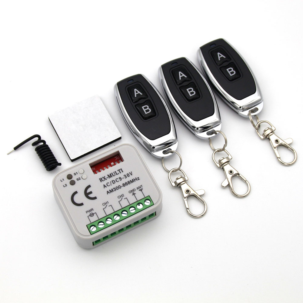 Universal AC DC 12-24V 2 Channel Universal Multi Receiver RX MULTI 300-868 MHz: Green