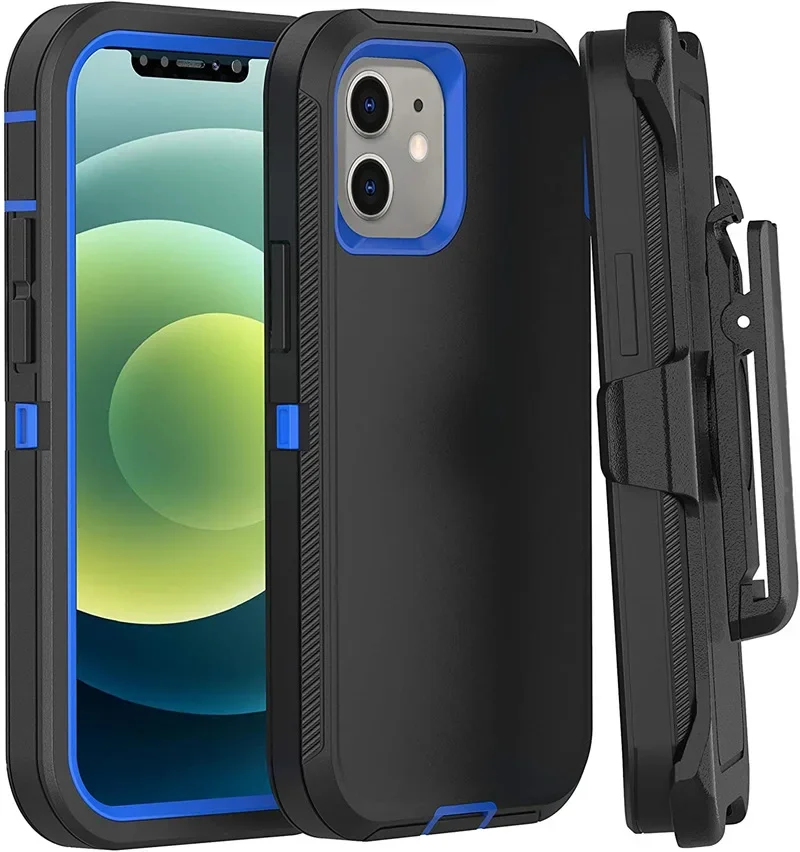 Luxury Hybrid Heavy Duty Armor Phone Case for IPhone 16 Pro Max Plus Shockproof Protect Otter Hard Box Belt Clip Cover: ABS / Beige