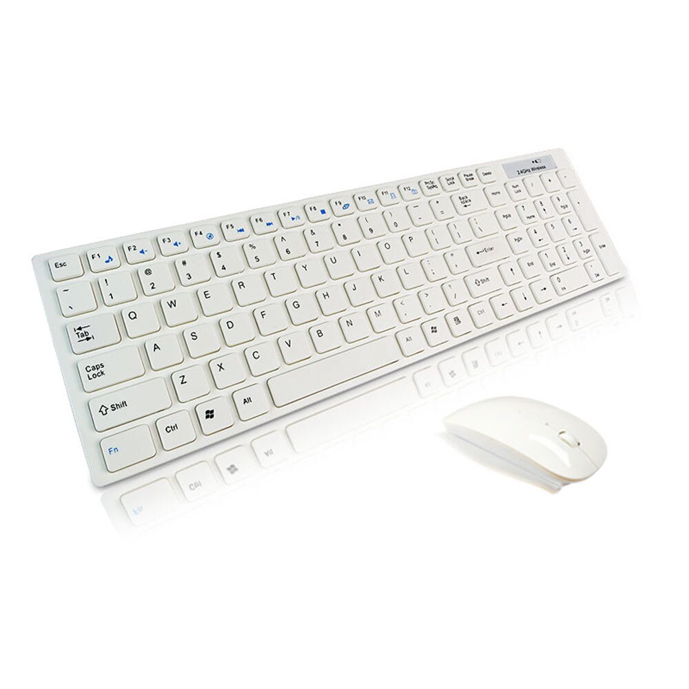 ultra-thin white 2.4G wireless keyboard and mouse keys ergonomic comfortable operation of multimedia keys
