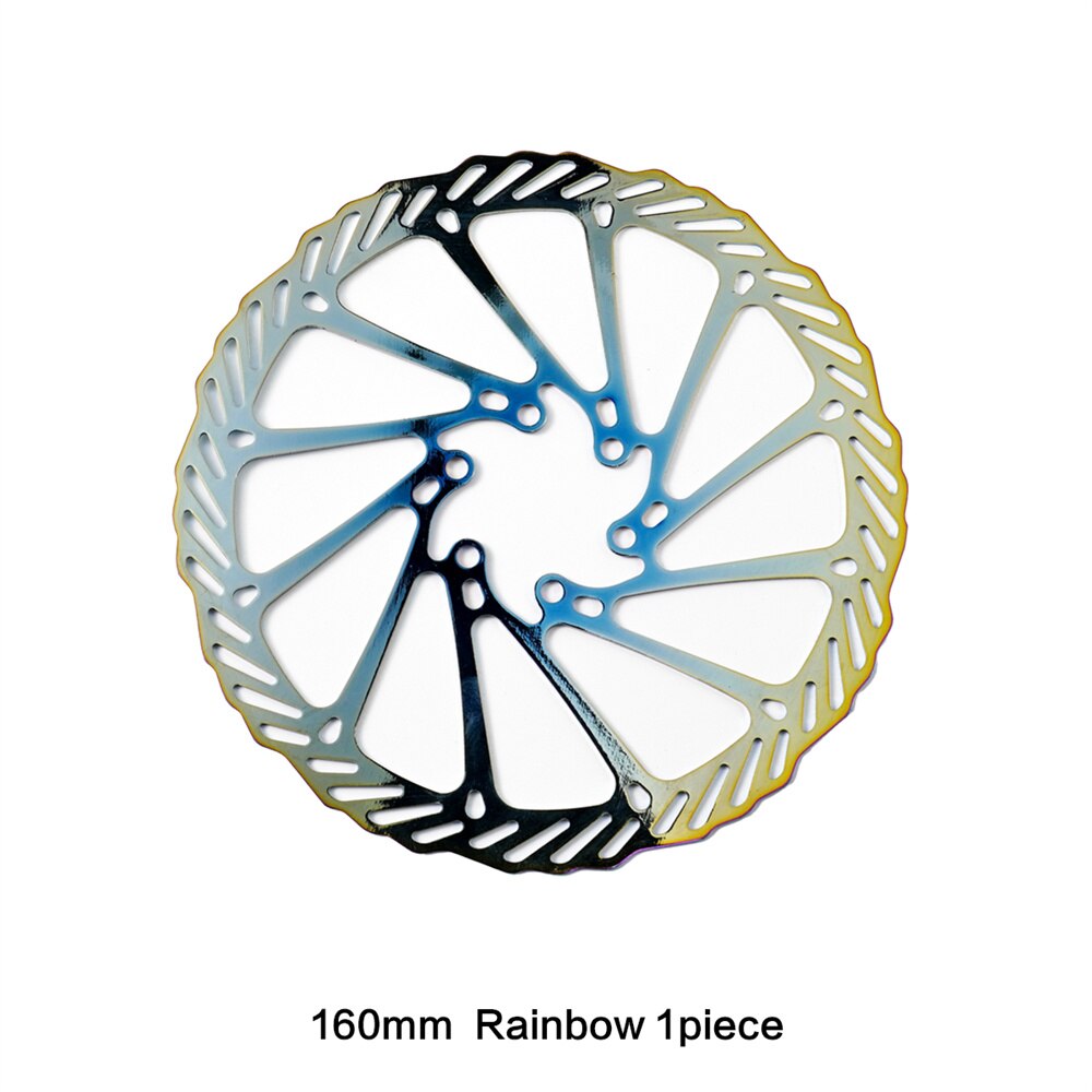 Rotori del freno per bicicletta a scelta, rotore del freno a disco per bici da strada MTB in acciaio 160mm/180mm/203mm, per linea centrale SHIMANO SRAM: 160mm Rainbow