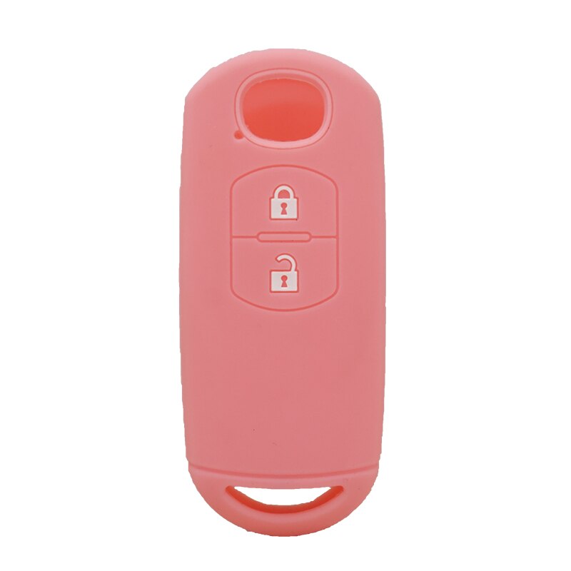 Xinyuexin-funda de silicona para llave de coche, 2 botones para Mazda 2, CX-5, Atenza, CX-7, CX-9, CX-3, CX-4, MX5: light pink