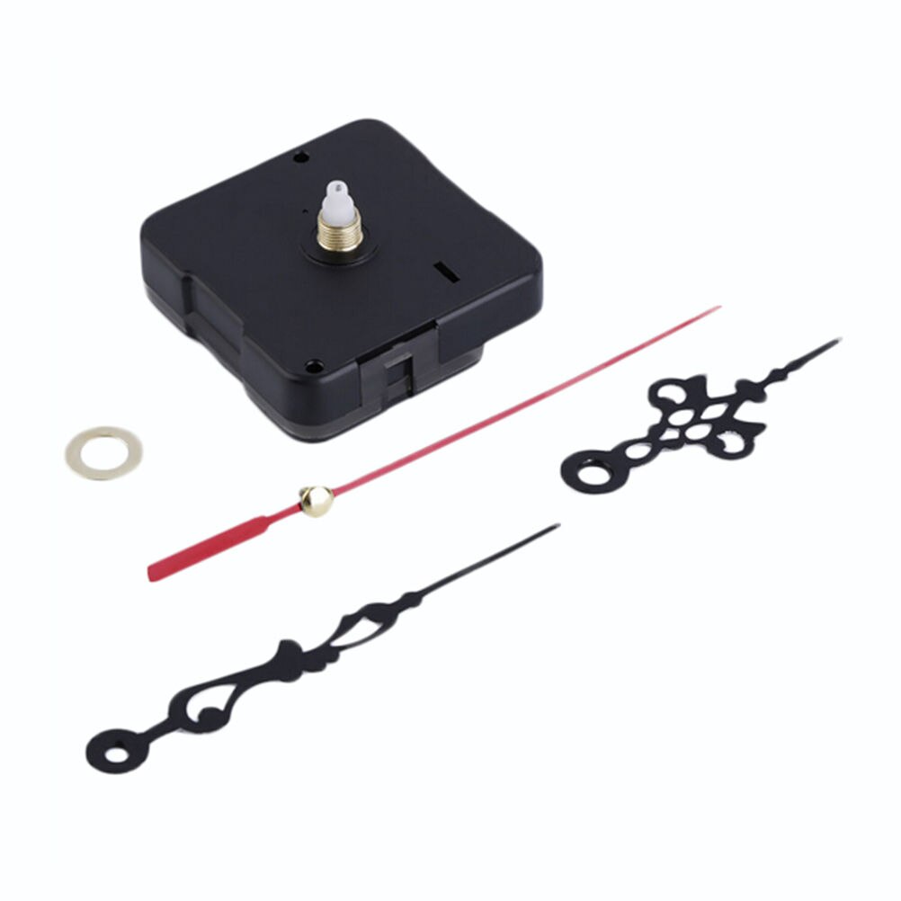 1Set Stille Wandklok Quartz Uurwerk Mechanisme Zwart Rood Diy Wandklok Quartz Klok Uur/Minuut Hand Klok Beweging