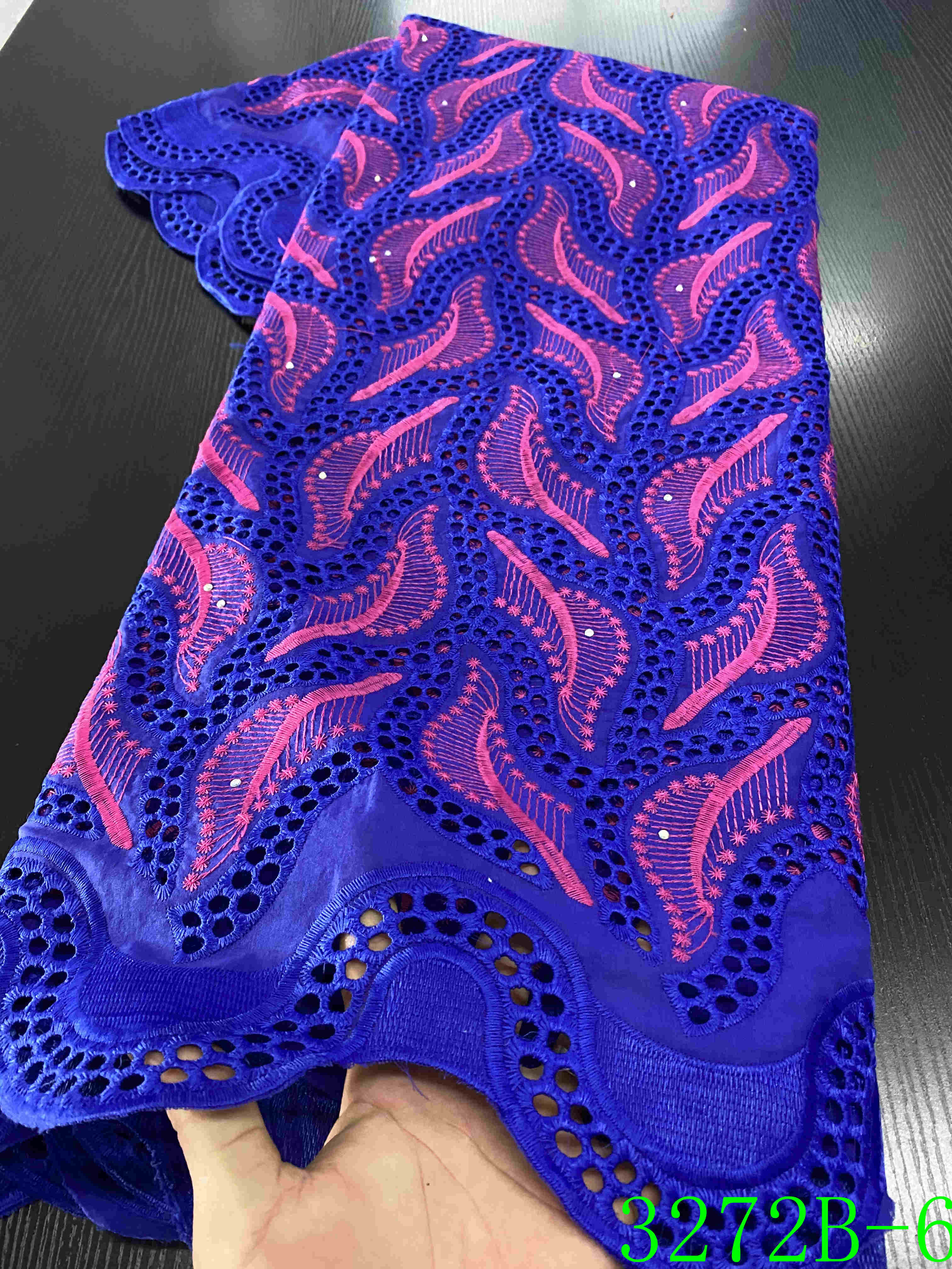 Wit Katoen Voile Kant In Zwitserland Afrikaanse Droge Kant Stof Kant Nigeriaanse Kant Stoffen Voor Kleding YA3272B-3: Picture 6