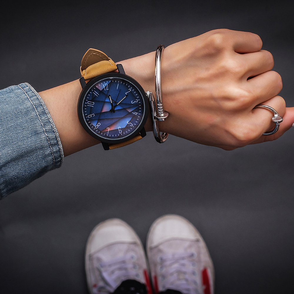 Armbåndsur kvinner klokker damer kvarts armbåndsur for kvinne klokke kvinnelige timer hodinky montre femme stor urskive pu: 02 kaffeterninger