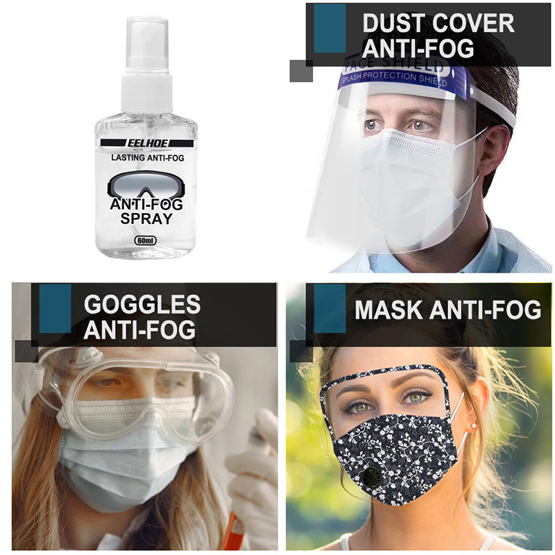 Anti Fog Spray for Glasses Easy to Apply Instant Effect Goggles Helmets Wax Fog Fighter System for All Lenses 60ml PR