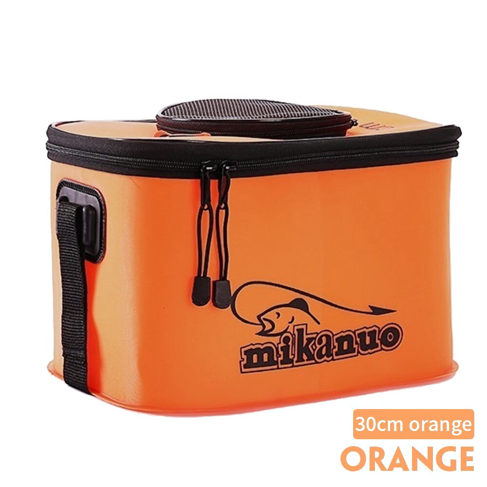 Cubo de pesca plegable portátil EVA, caja de aparejos, caja de pescado vivo, equipo de pesca al aire libre, bolsa de almacenamiento: 30cm orange
