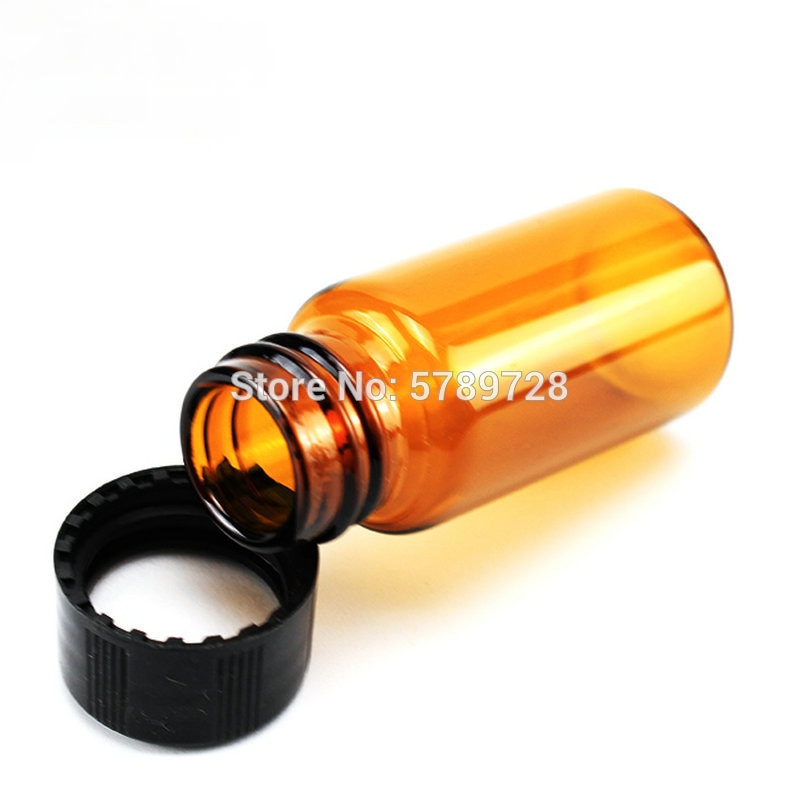 10pcs/lot Brown Glass Sample Bottle,Lab Essential oil bottle with plastic Screwcap PE Pad,Capacity 3/510/15/20/30/40/50ml