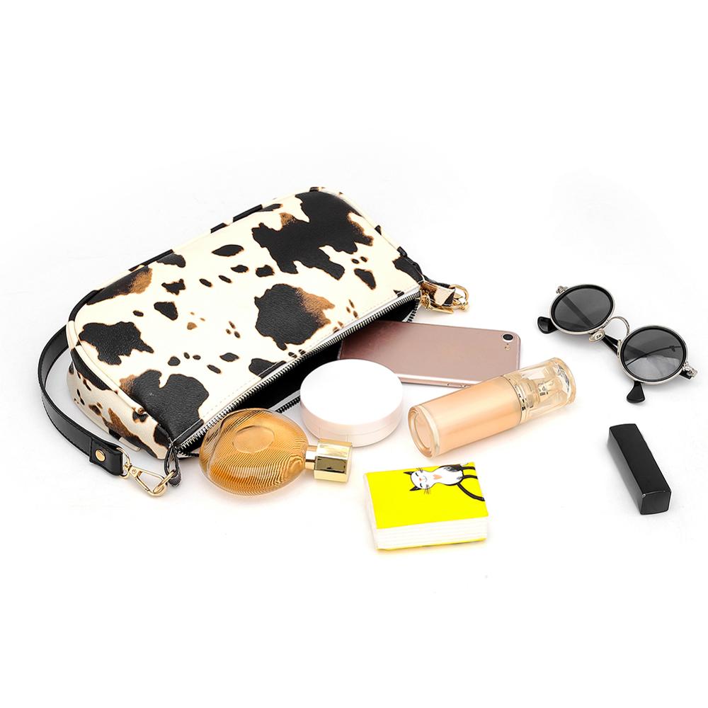 Vache lait modèle femmes sac à main classique Texture créative délicate Chic femme PU sous les bras épaule fourre-tout sacs