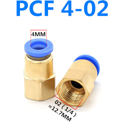 Conector rápido neumático, conexión de aire para 4, 6, 8, 10, 12mm, tubo de manguera de 1/8 ", 3/8", 1/2 ", 1/4", BSP, rosca hembra de latón: 4-02