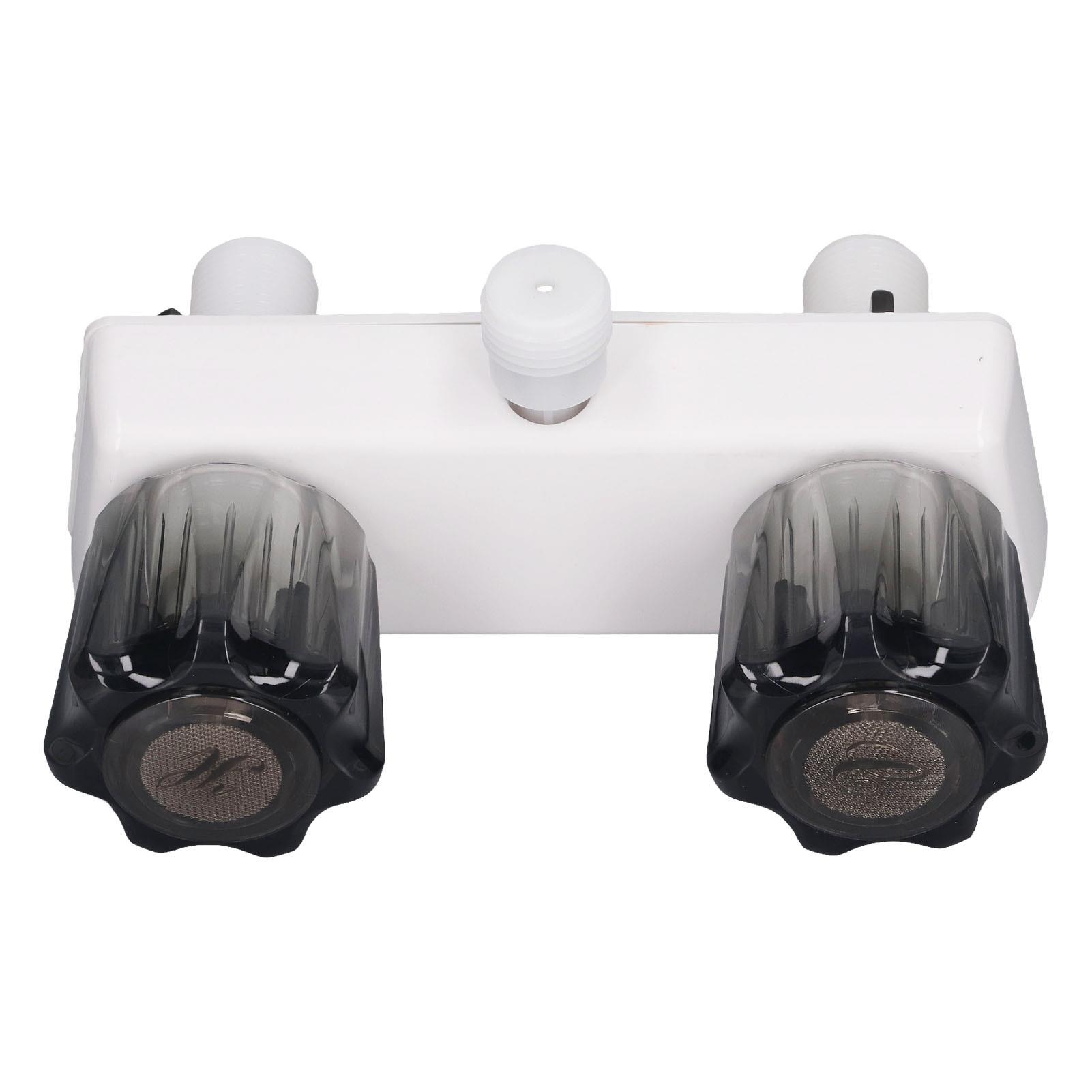 Rubinetto per doccia per camper con doppi manopole e deviatore - Controllo miscelatore per camper e camper: bianca