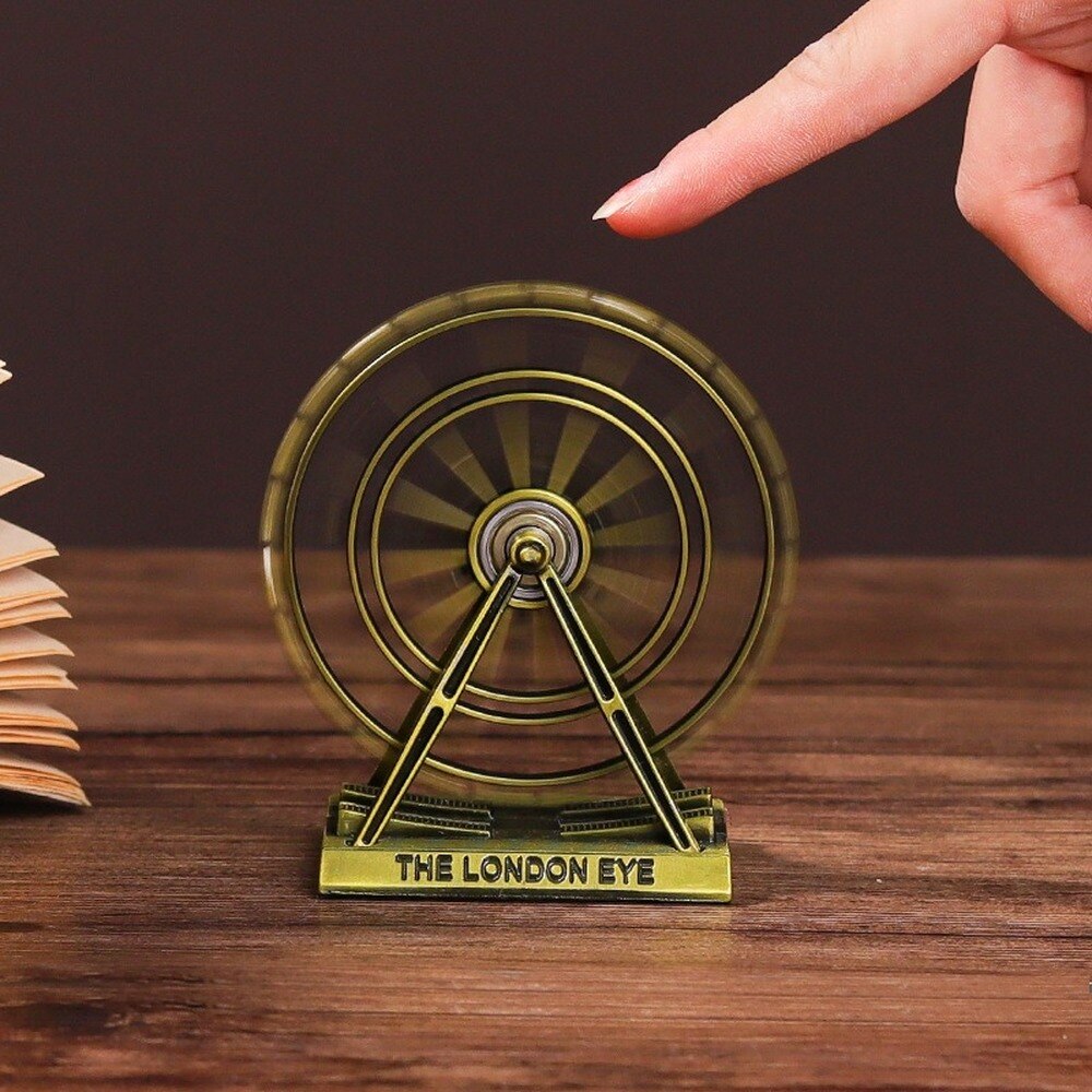 European Style Retro Zinc Alloy Ferris Wheel Model Home Furnishings Rotating Metal Decorative Ferris Wheel Ornaments