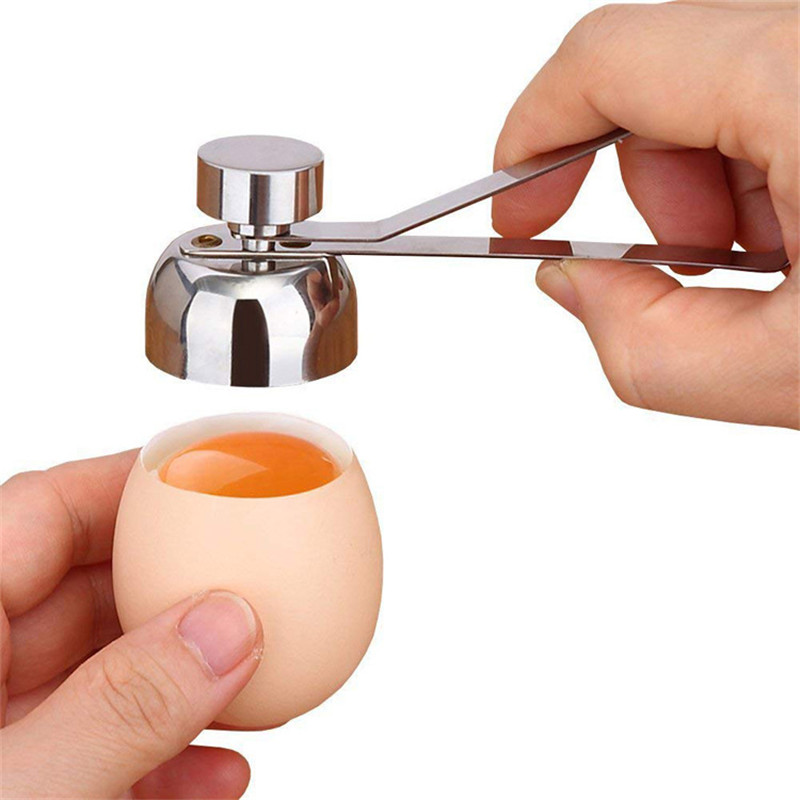 Køkken tilbehør rustfrit stål æg topper cutter køkken gadgets metal æg saks kogt rå ægåbner køkkenredskaber