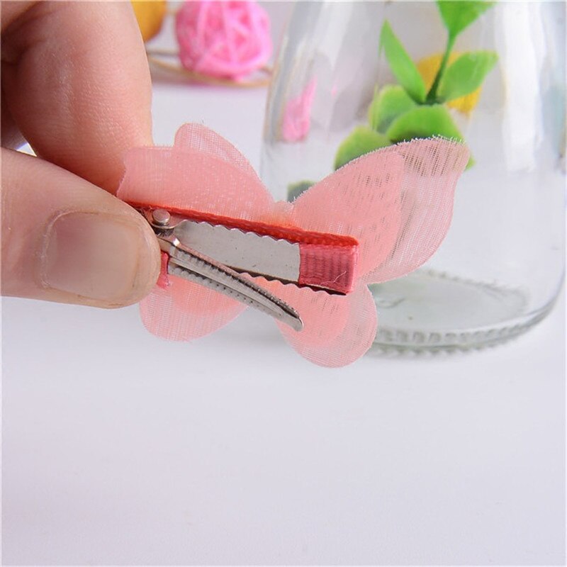 8 Stks/partij Candy Kleur Boog Vlinder Haar Clips Meisjes Haar Grips Kids Haarspeld Hoofddeksels Mode Accessoires