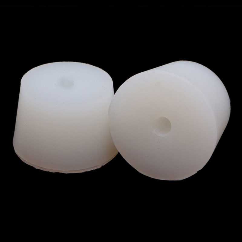 2 Pcs White Silicone Rubber Plug Stopper With Hole Airlock Bubbler Valve Wine Brew