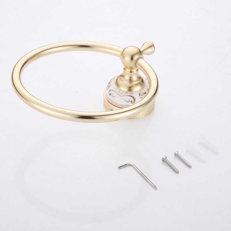 Handduk ringar lyx guld handduk ring handduk hållare badhandduk bar badrumstillbehör heminredning användbart