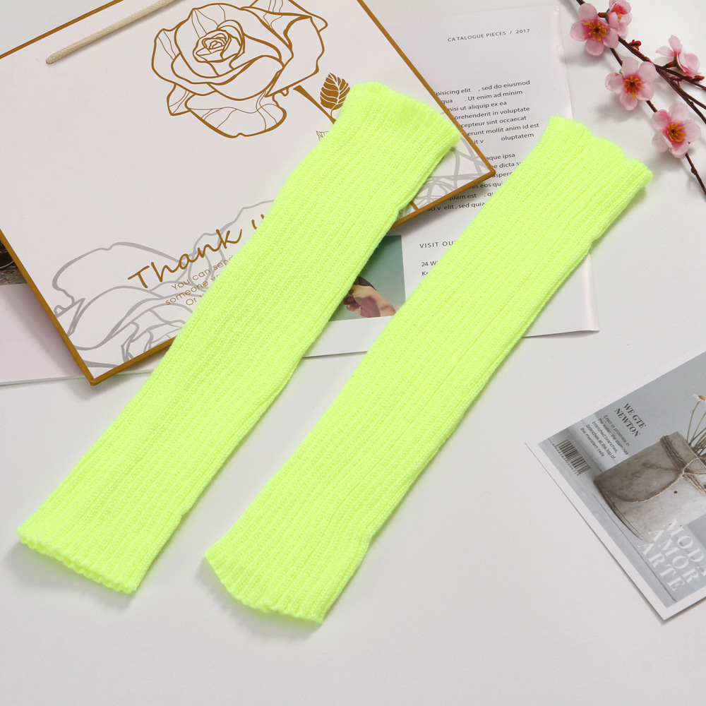 Calcetines largos hasta la rodilla para mujer, medias cálidas de punto, estilo Punk, Lolita, Cosplay, gótico, Kawaii, Hip-hop, Rock, para invierno: Light Yellow