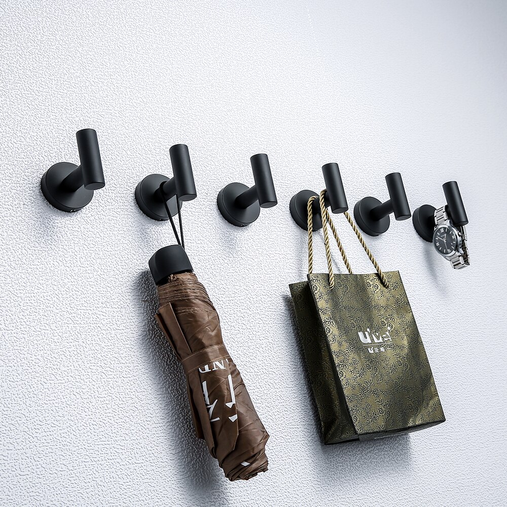 Bathroom Hardware Set Black Robe Hook Towel Rail Bar Rock Bar Shelf Tissue Paper Holder Bathroom Accessories.