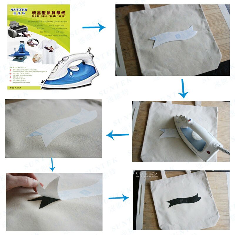 (20 stk/parti ) a4 varmeoverførselspapir til epson printer t-shirt varmepressemaskine med lys farve