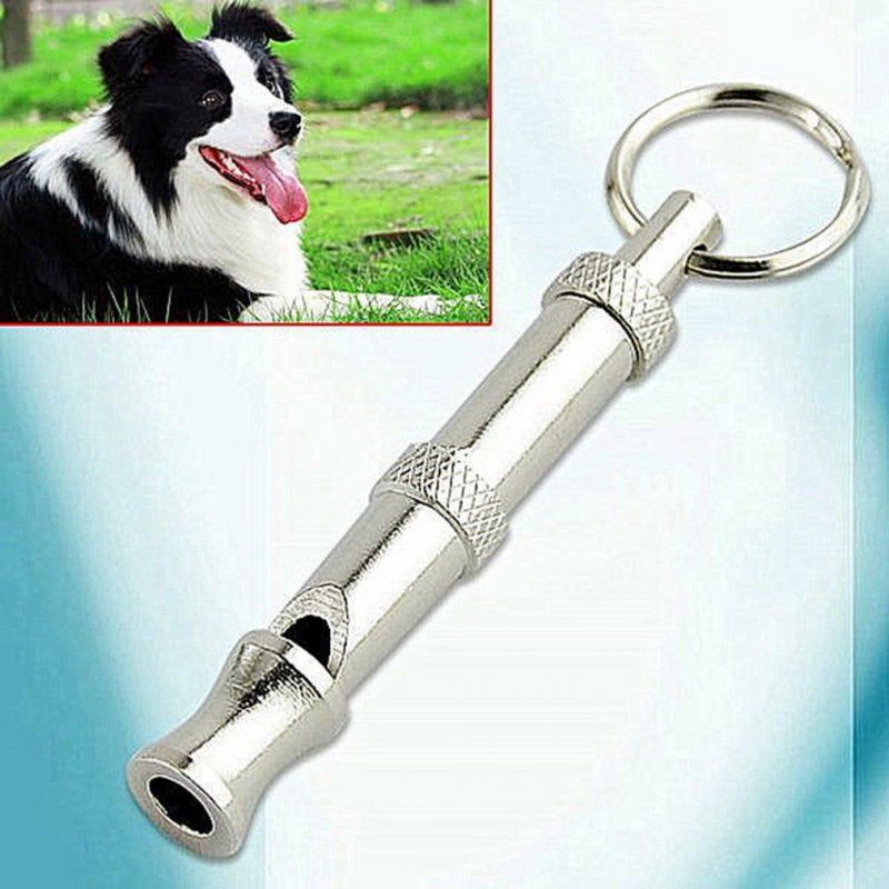 Outdoor Training Portable Stainless Steel Loudly Key Chain Durable Adjustable Sound Flute Puppy Pet Dog Whistle