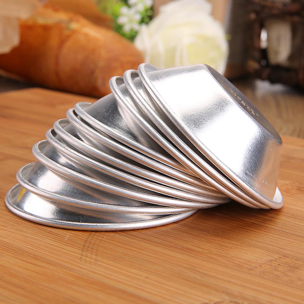 10 stuks eiertaartvorm aluminium cupcake cake koekjesvorm beklede vorm bakvorm ronde fruittaartvorm herbruikbare bakvorm