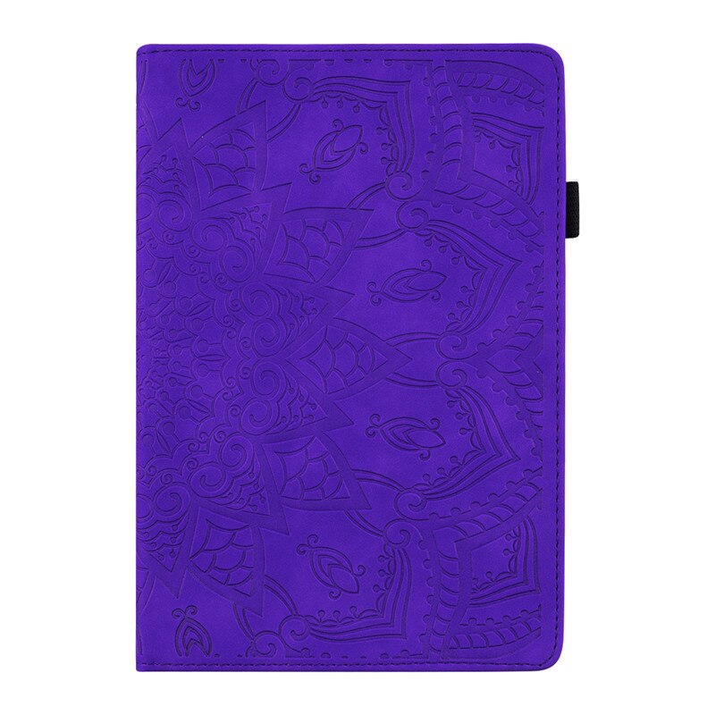 Tablet Bloem 3D Emboss Pu Leather Cover Voor Lenovo Tab M10 Case Funda 10.1 "TB-X505F TB-X505L TB-X505X TB-X605L TB-X605F: Purple