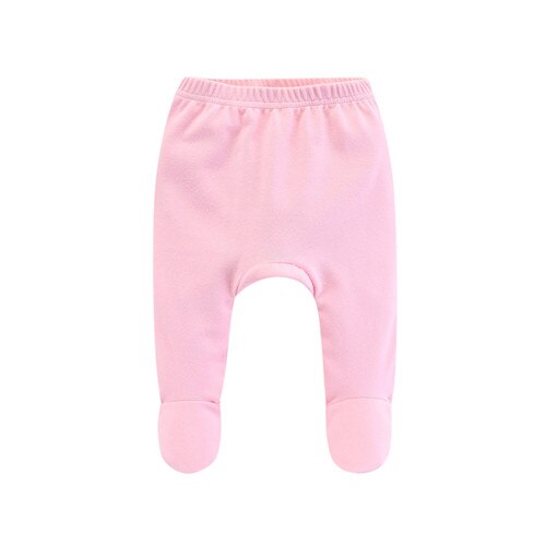 Neugeborenen Baby fuß Hosen 100% Baumwolle Baby Jungen Hosen Solide Baby Mädchen Hosen unisex Boden PP Hosen Säugling Lange Hosen neue: Rosa / 9m